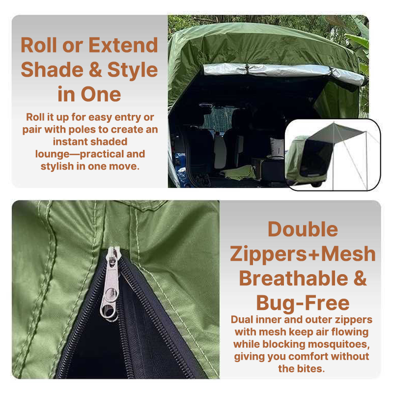 Camping Awning Shelter for SUVs - Portable Tailgate Tent