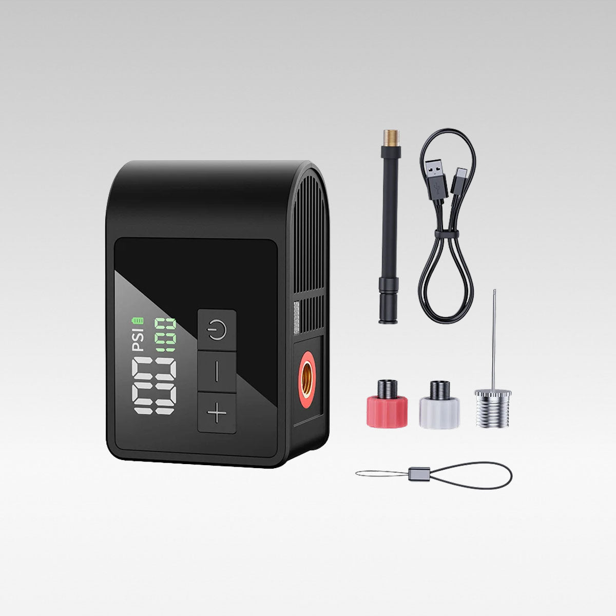 USB-C Bicycle Pump with Quick Inflation Feature