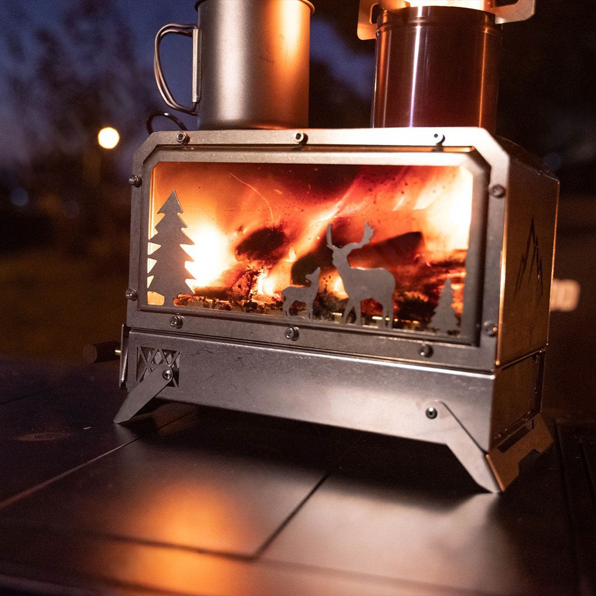 Camping Stove for Outdoor Use - Portable Wood Burning Design