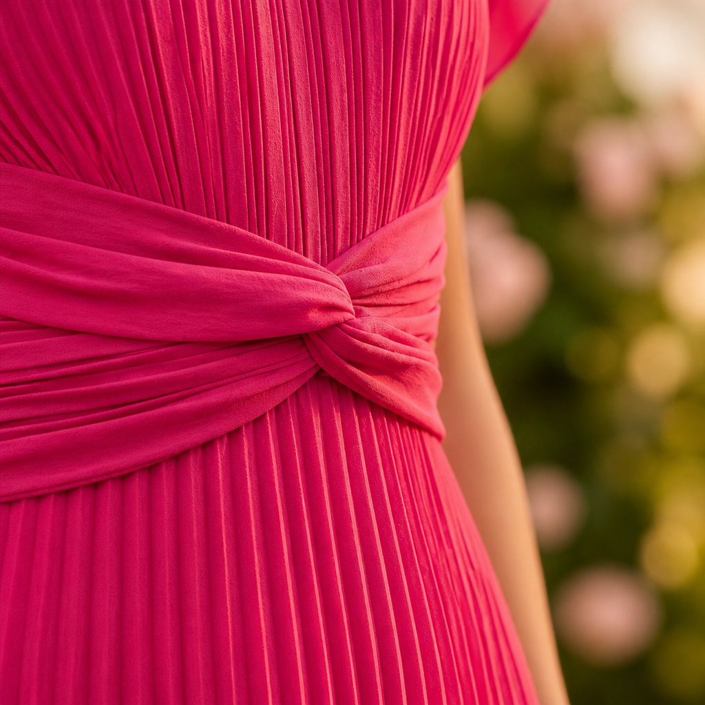 Seluria™ – Flutter-Sleeve Pleated Maxi Dress with Twist-Front Waist