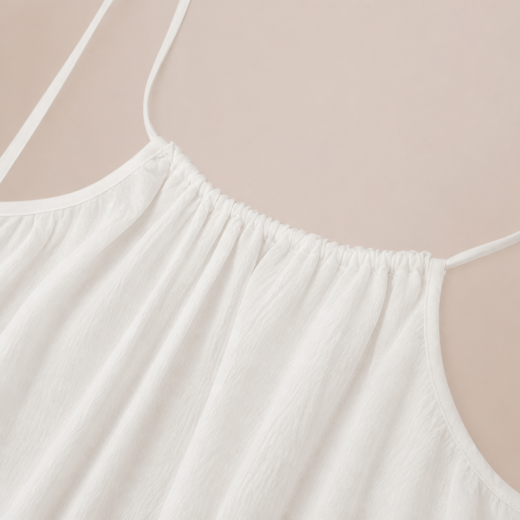 LunaVibe™ – Flowy Open-Back Cami Sundress with Adjustable Tie