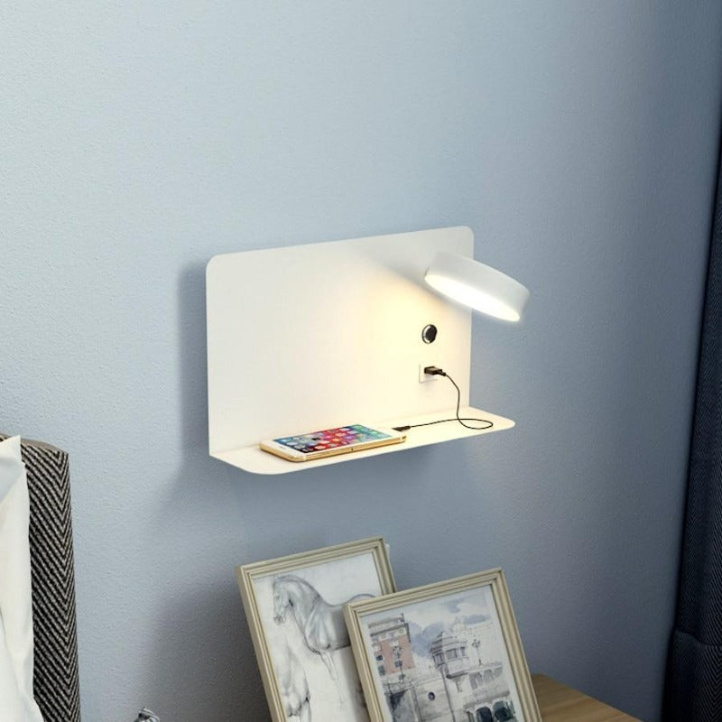 Adjustable LED Wall Lamp for Bedside with USB Charging Port