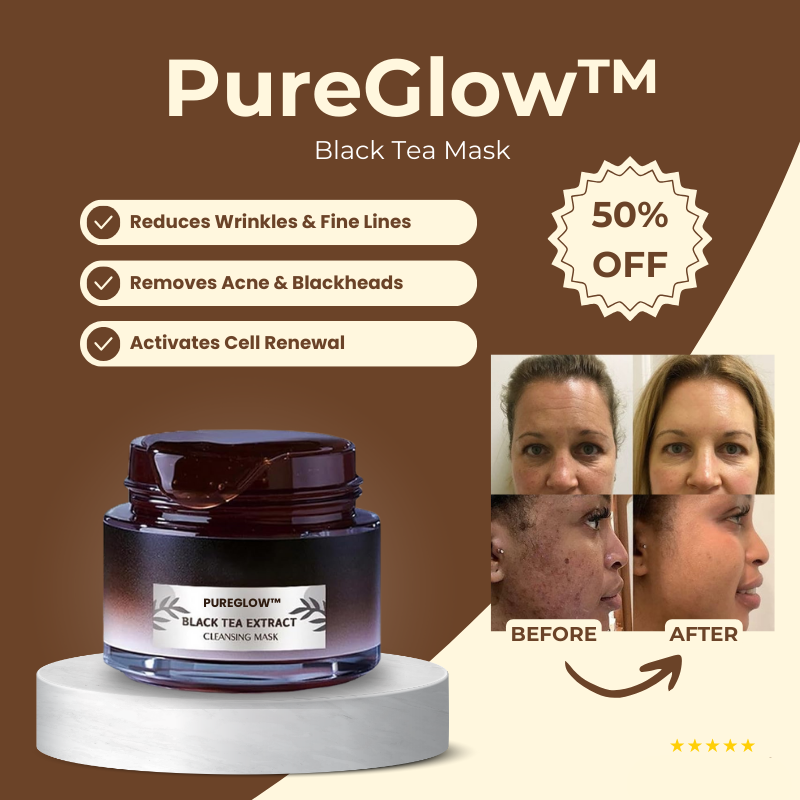 Last Day 50% OFF🔥 | PureGlow™ Black Tea Mask