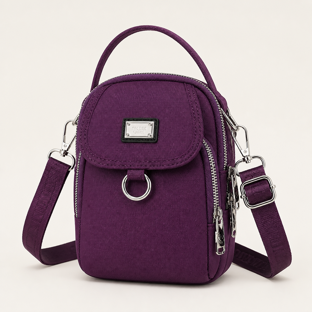 VeloTrek™ – Compact Triple-Zip Crossbody Bag with Weatherproof Oxford