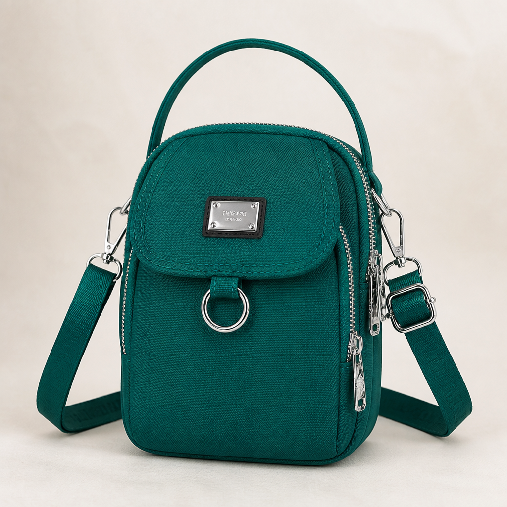 VeloTrek™ – Compact Triple-Zip Crossbody Bag with Weatherproof Oxford