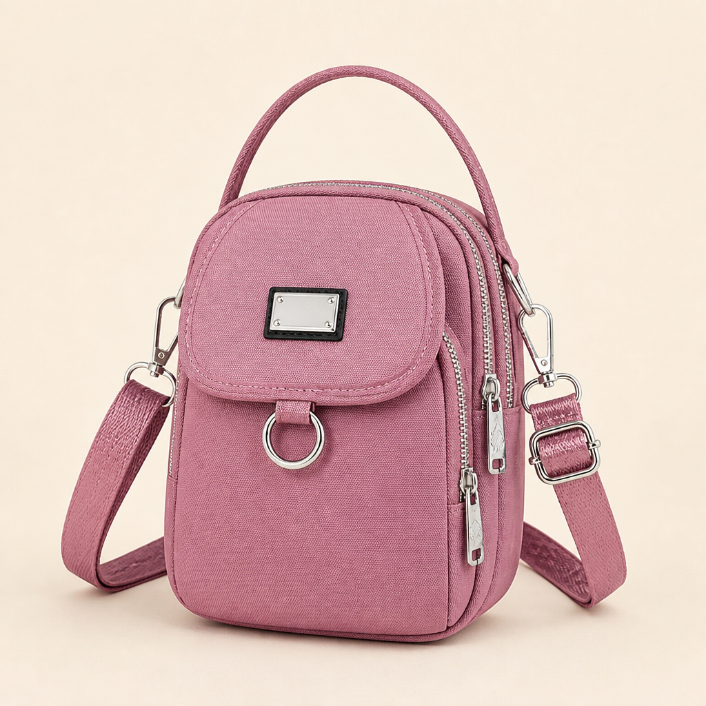 VeloTrek™ – Compact Triple-Zip Crossbody Bag with Weatherproof Oxford