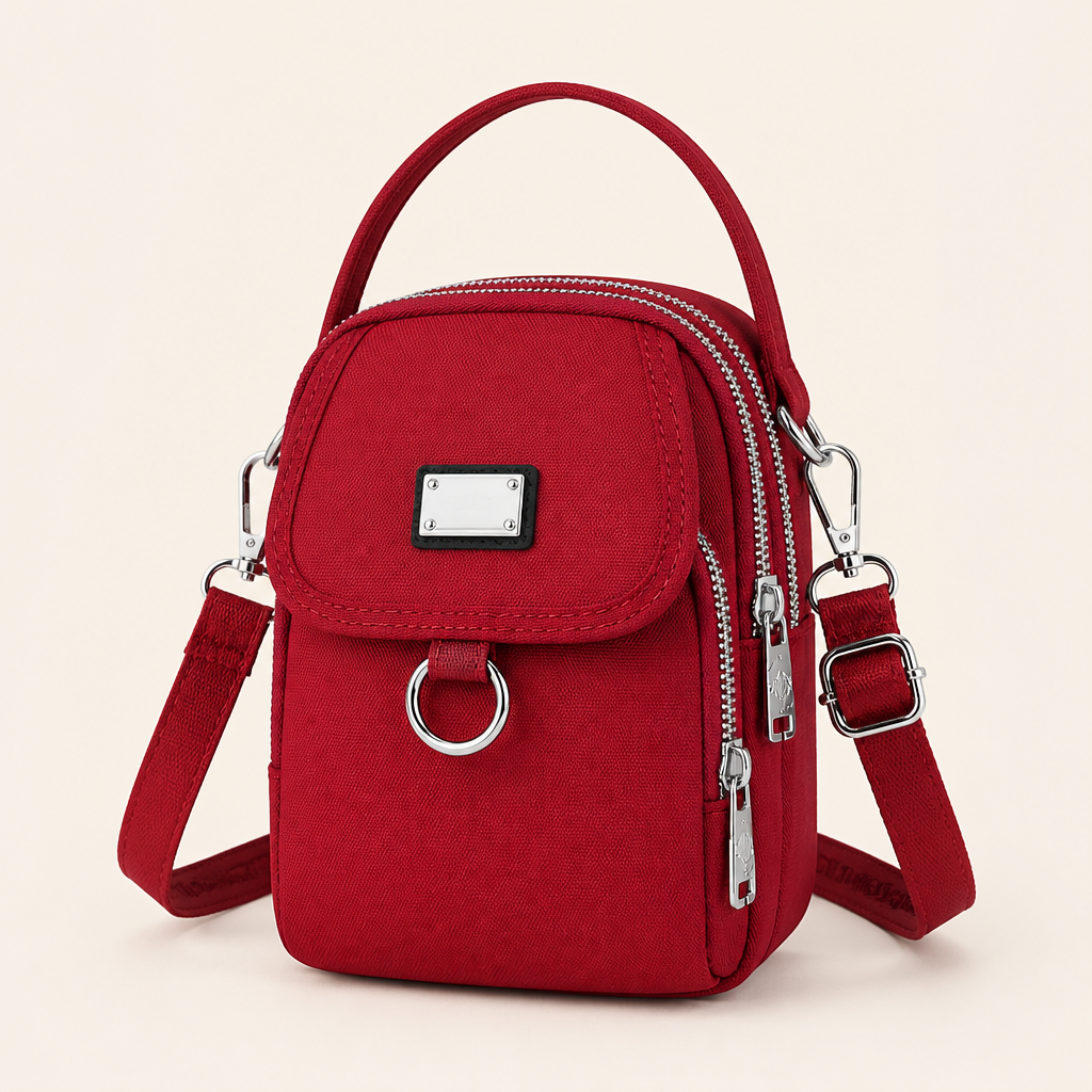 VeloTrek™ – Compact Triple-Zip Crossbody Bag with Weatherproof Oxford