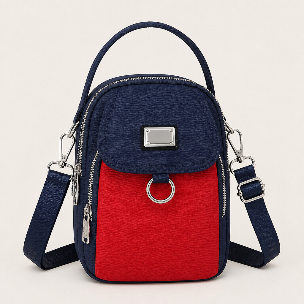VeloTrek™ – Compact Triple-Zip Crossbody Bag with Weatherproof Oxford