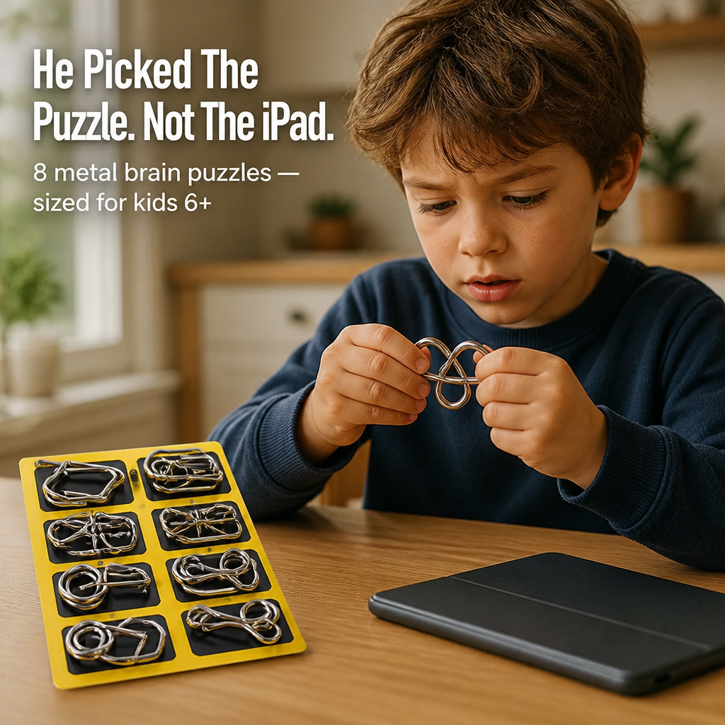 MindCrack™ — Pull Them Off The Screen With 8 Hands-On Metal Brain Puzzles