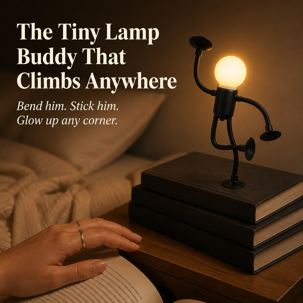 LumaEase™ — Pose a Warm-Glow Lamp Buddy Onto Any Shelf, Desk or Bedside