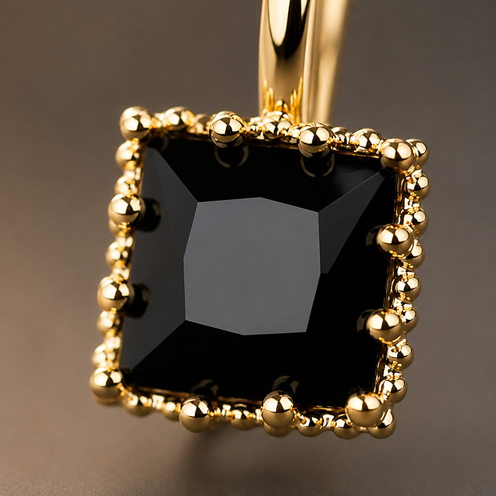 LumoLuxe™ – Vintage Square-Cut Black Crystal Drop Earrings