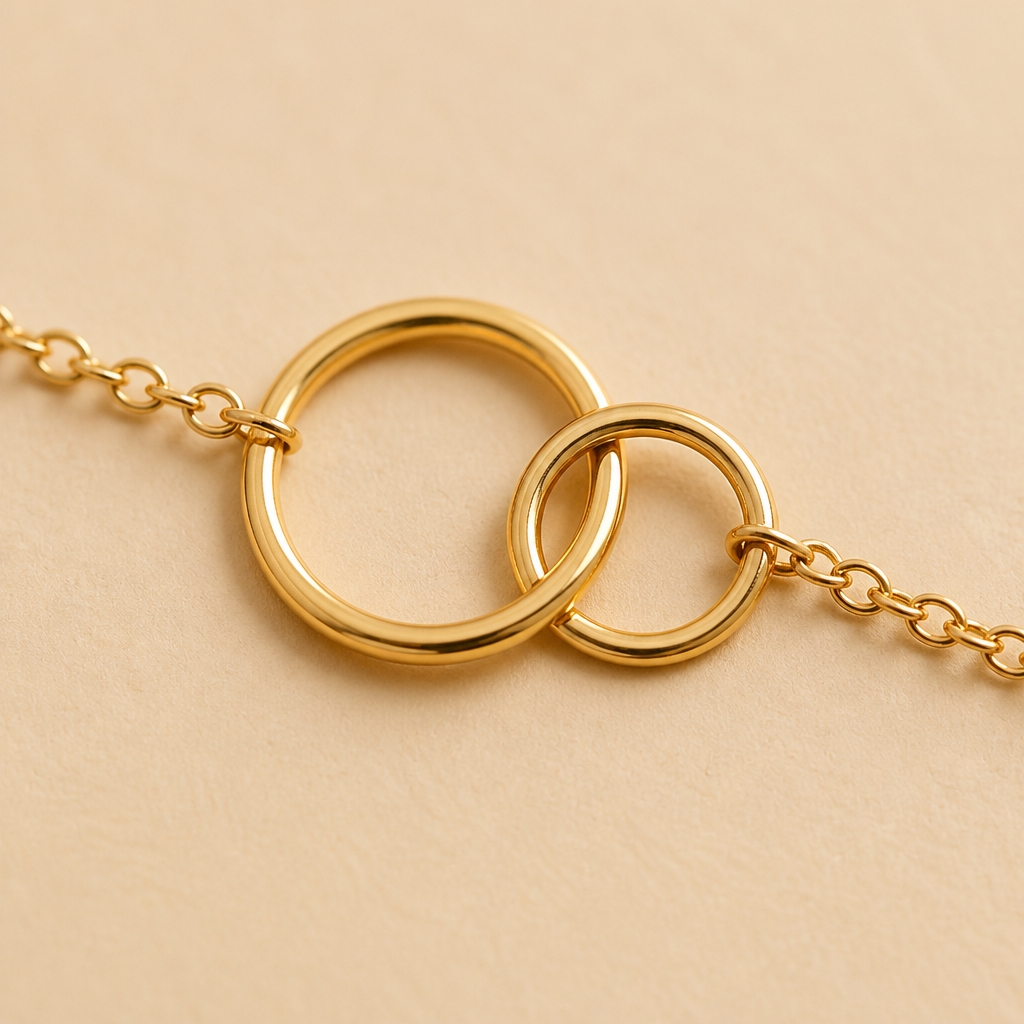 RadianceAura™ – Gold-Plated Layered Bracelet Set with Pearl & Laurel Detail