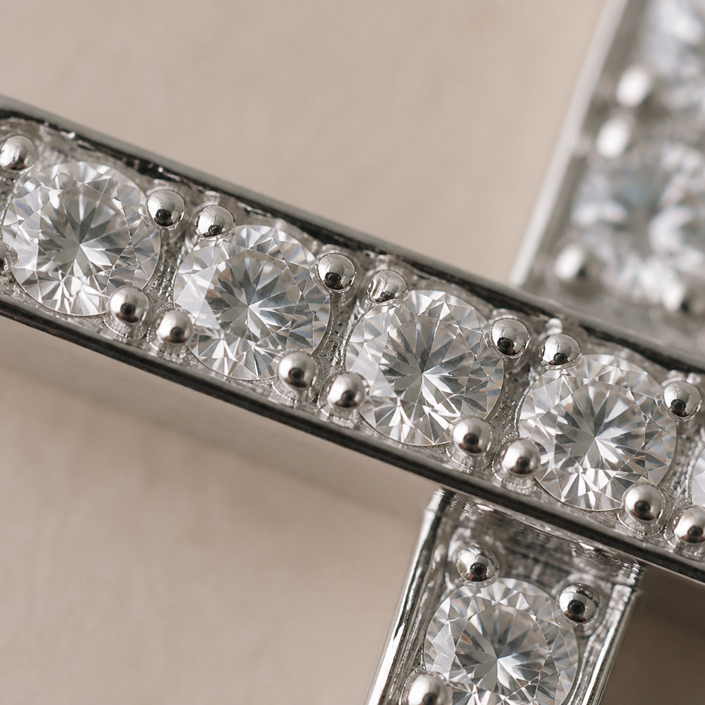 LustreRise™ – Sparkling Pavé Zircon Cross Pendant Necklace
