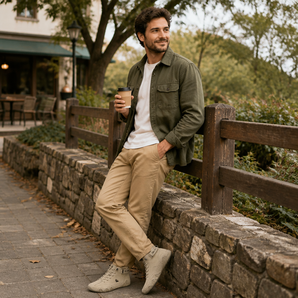 FluxStride™ – Handcrafted Leather Ankle Boots with Orthopedic Arch Support
