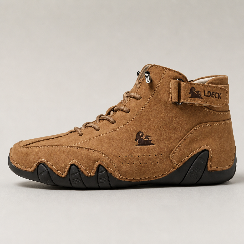 FluxStride™ – Handcrafted Leather Ankle Boots with Orthopedic Arch Support