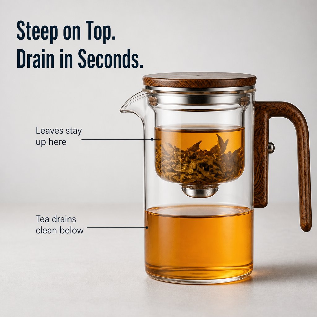 Serenaya™ — Press Once for Smooth, Clean Tea With No Bitter Aftertaste