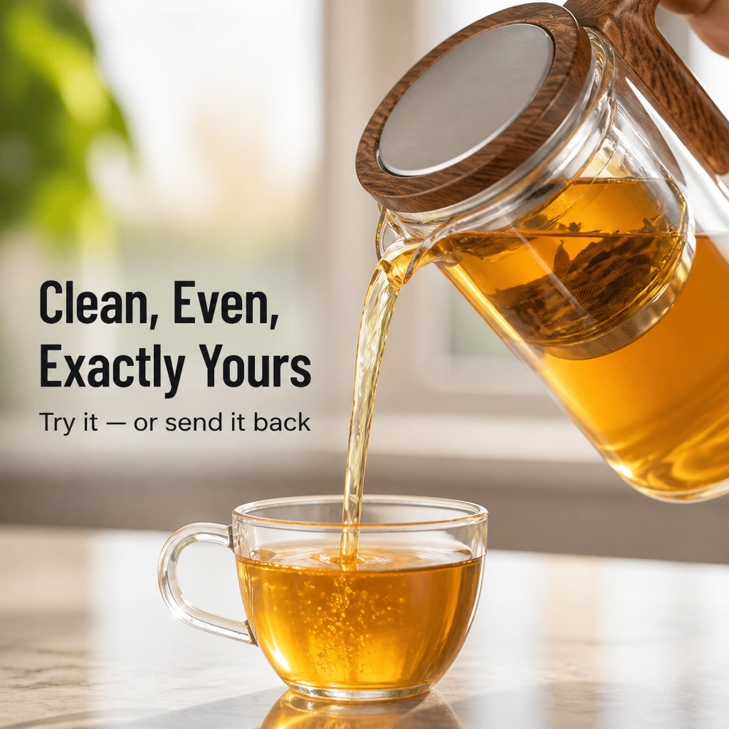 Serenaya™ — Press Once for Smooth, Clean Tea With No Bitter Aftertaste