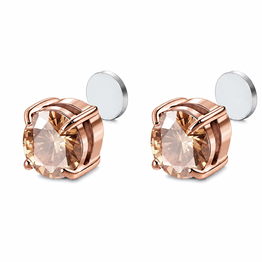 SerenPulse™ – Round-Cut Magnetic Clip-On Stud Earrings, No Piercing Needed