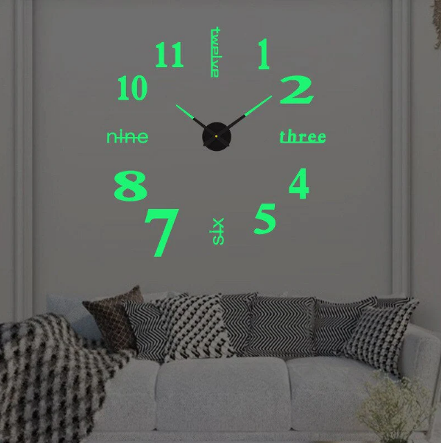 Modern Wall Clock Featuring 3D Raised Numbers Design