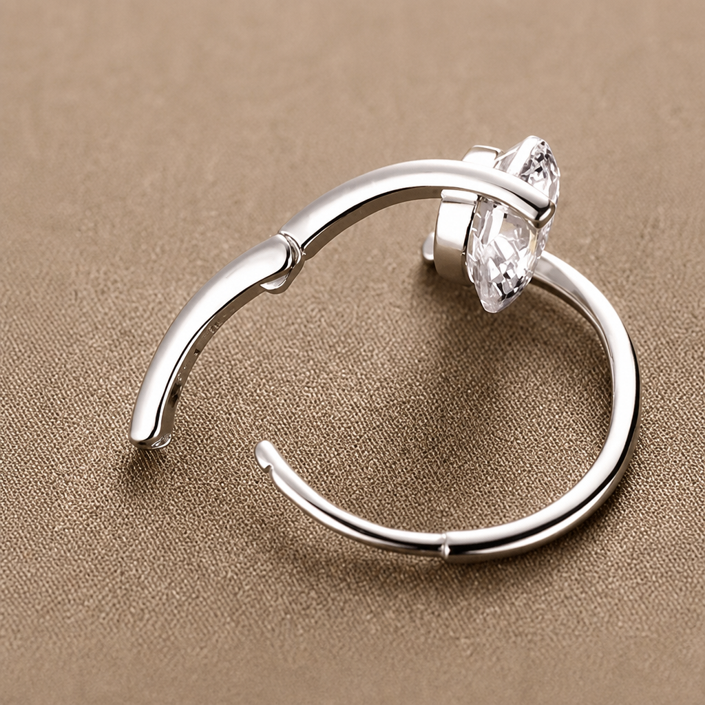 RadianceAura™ – Floating Zircon Open Hoop Earrings