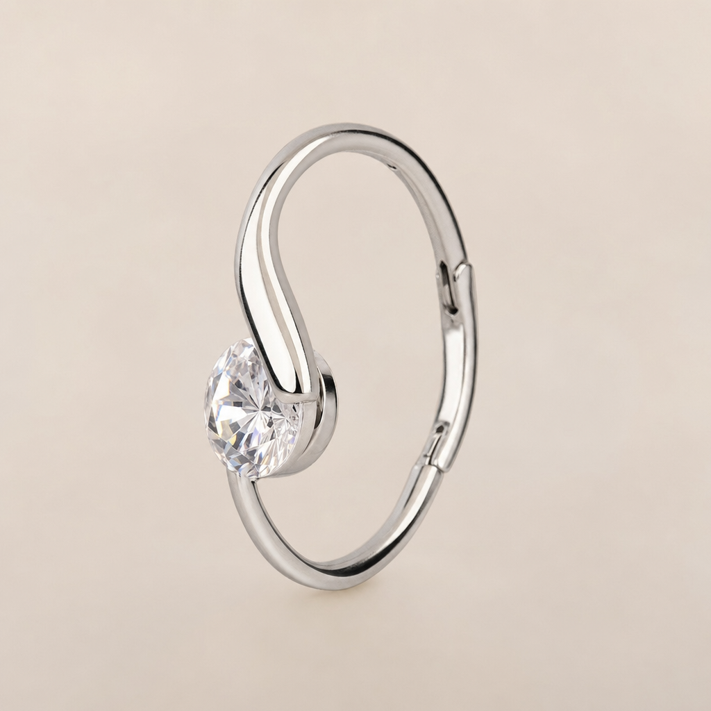 RadianceAura™ – Floating Zircon Open Hoop Earrings