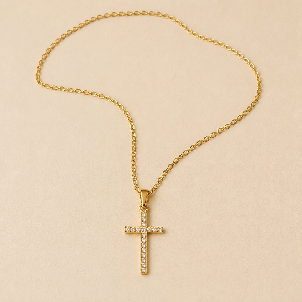 LumaGrace™ – Delicate Cubic Zirconia Cross Pendant Necklace