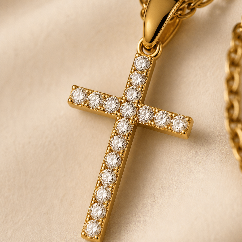 LumaGrace™ – Delicate Cubic Zirconia Cross Pendant Necklace