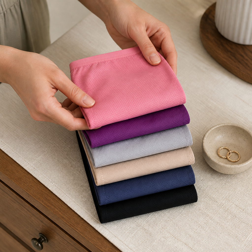 Lunelle™ – Leak-Proof Breathable Mid-Rise Briefs (Pack of 6, Assorted Colors)