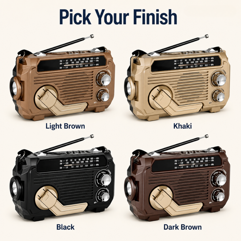 VoltGuard™ — Power Light, Radio, and SOS From Crank, Sun, or USB