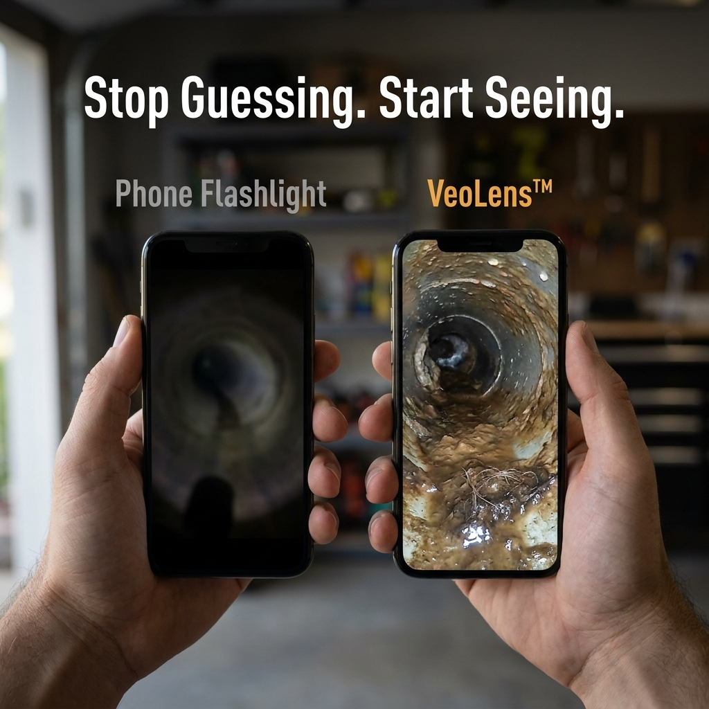 VeoLens™ — See Inside Walls, Drains & Engines Without Tearing Them Apart