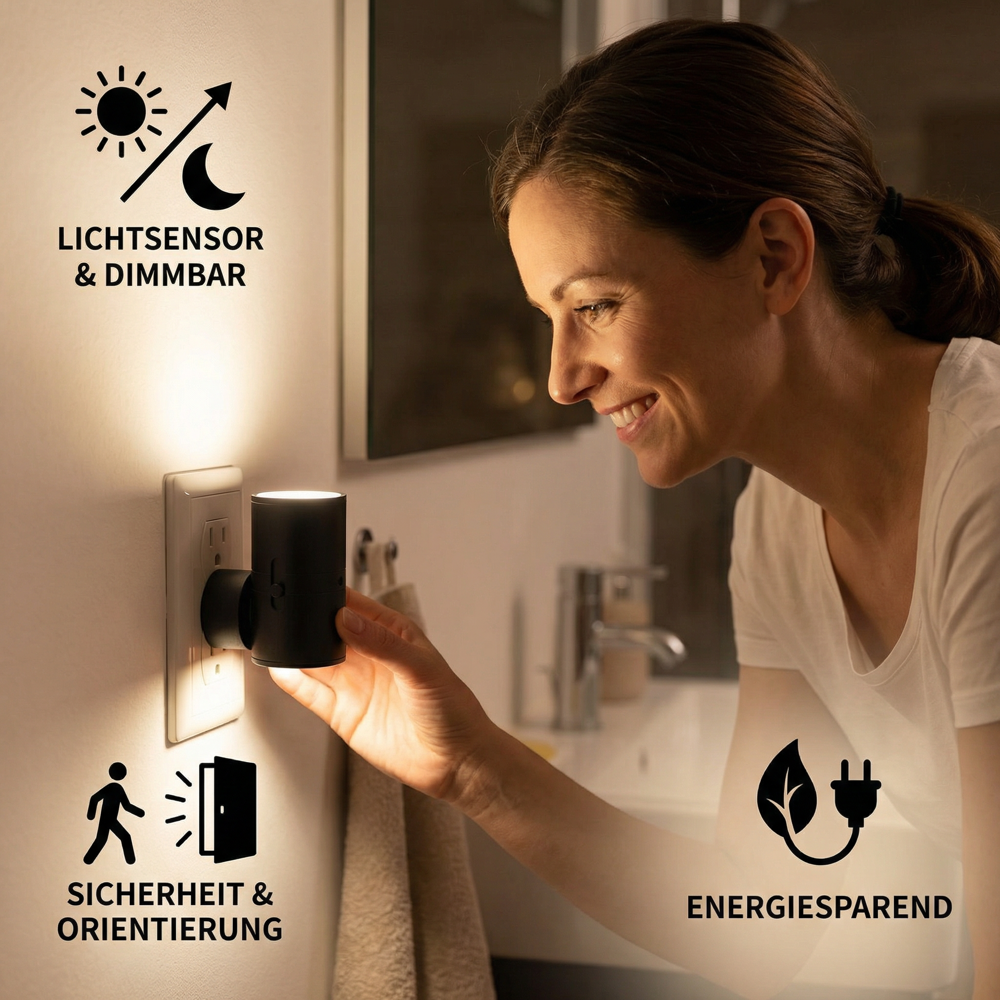 Night Light with Light Sensor for Wall Outlet