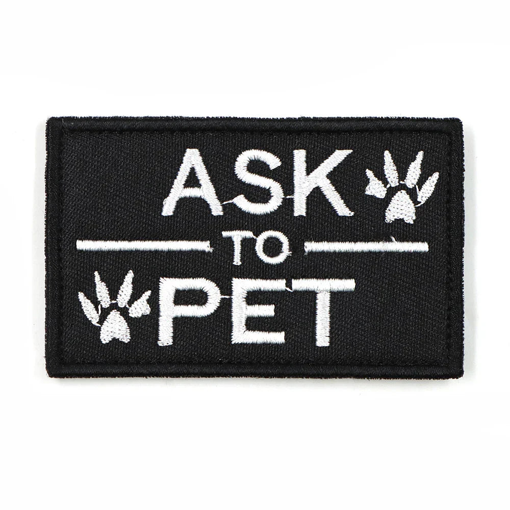 ID Badge Patches for Dog Harness - Hook and Loop Attachments