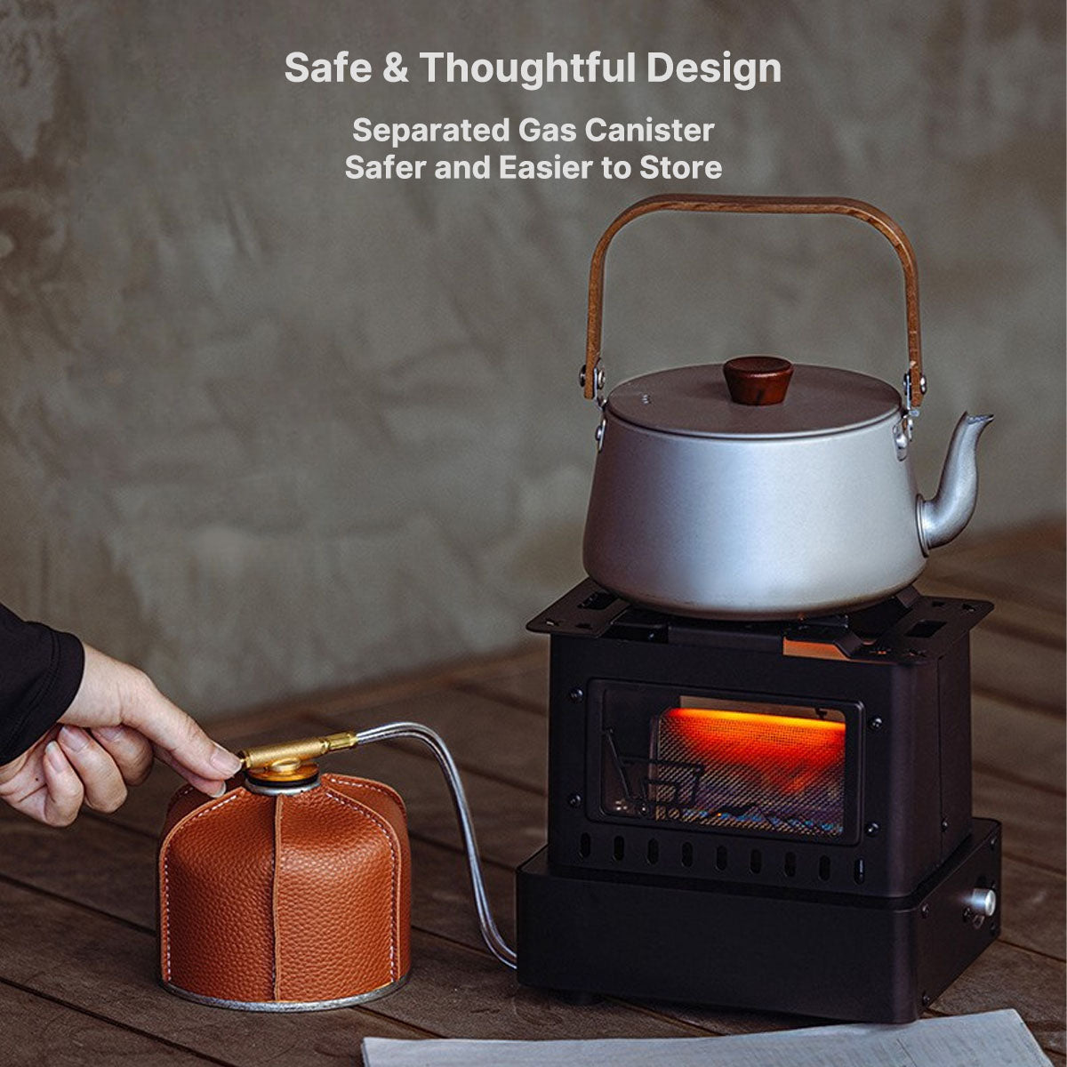 1900W Portable Retro Gas Cooker with Visible Flame