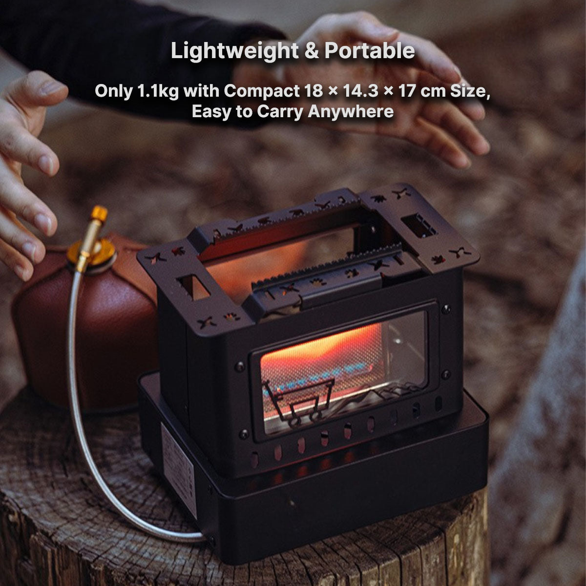 1900W Portable Retro Gas Cooker with Visible Flame