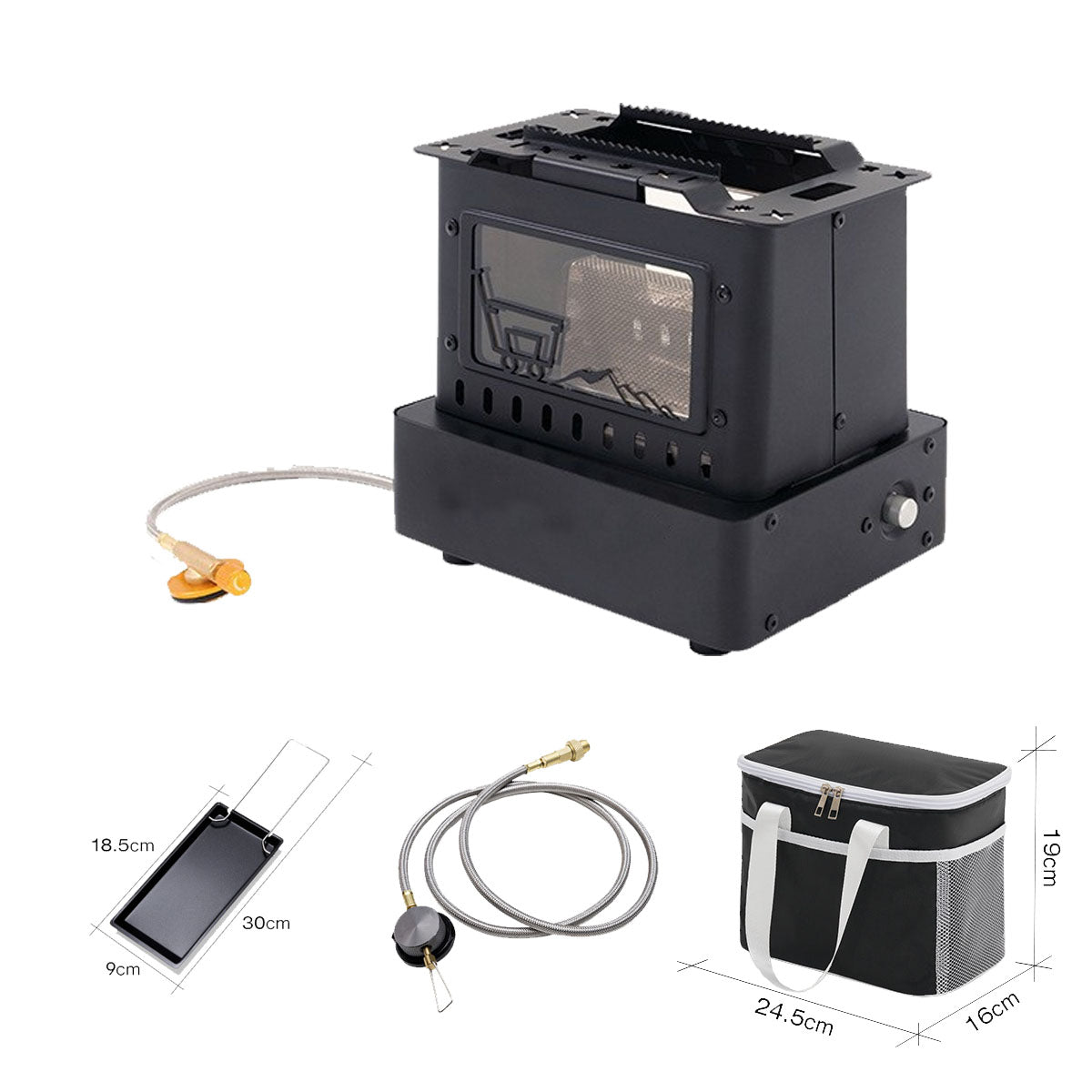1900W Portable Retro Gas Cooker with Visible Flame