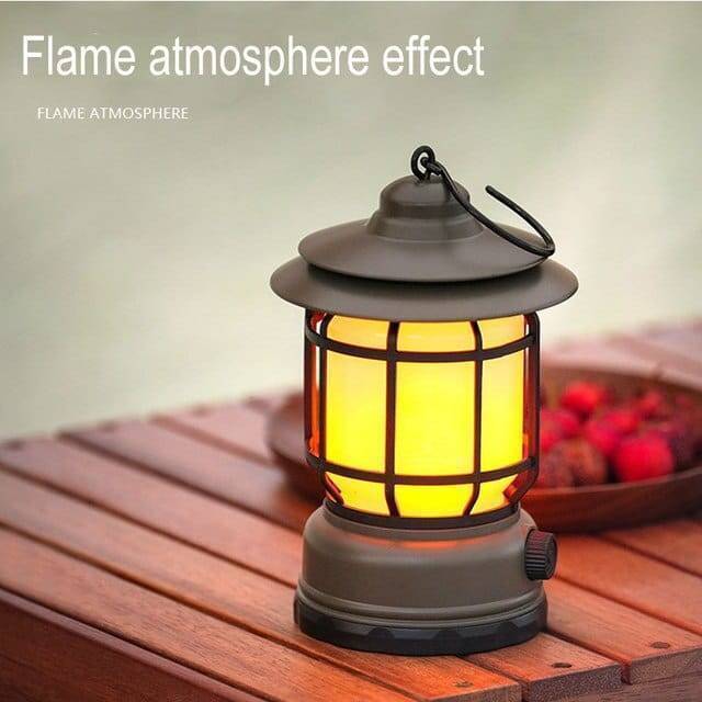 Rechargeable Camping Lantern with 3 Lighting Modes – Vintage Design