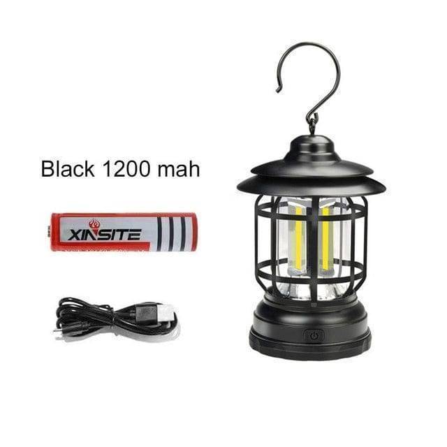 Rechargeable Camping Lantern with 3 Lighting Modes – Vintage Design