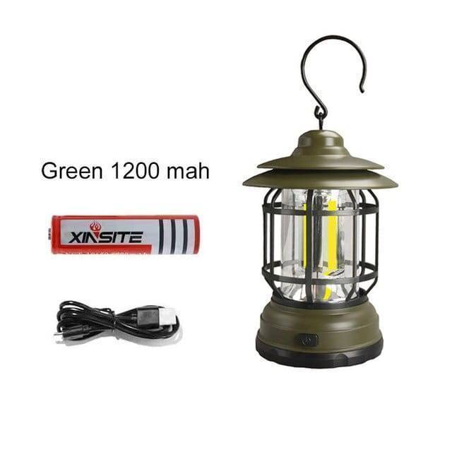 Rechargeable Camping Lantern with 3 Lighting Modes – Vintage Design