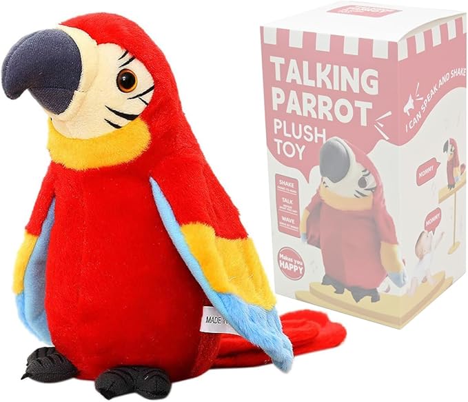 Talking Plush Parrot – Cuddly Toy for Interactive Fun