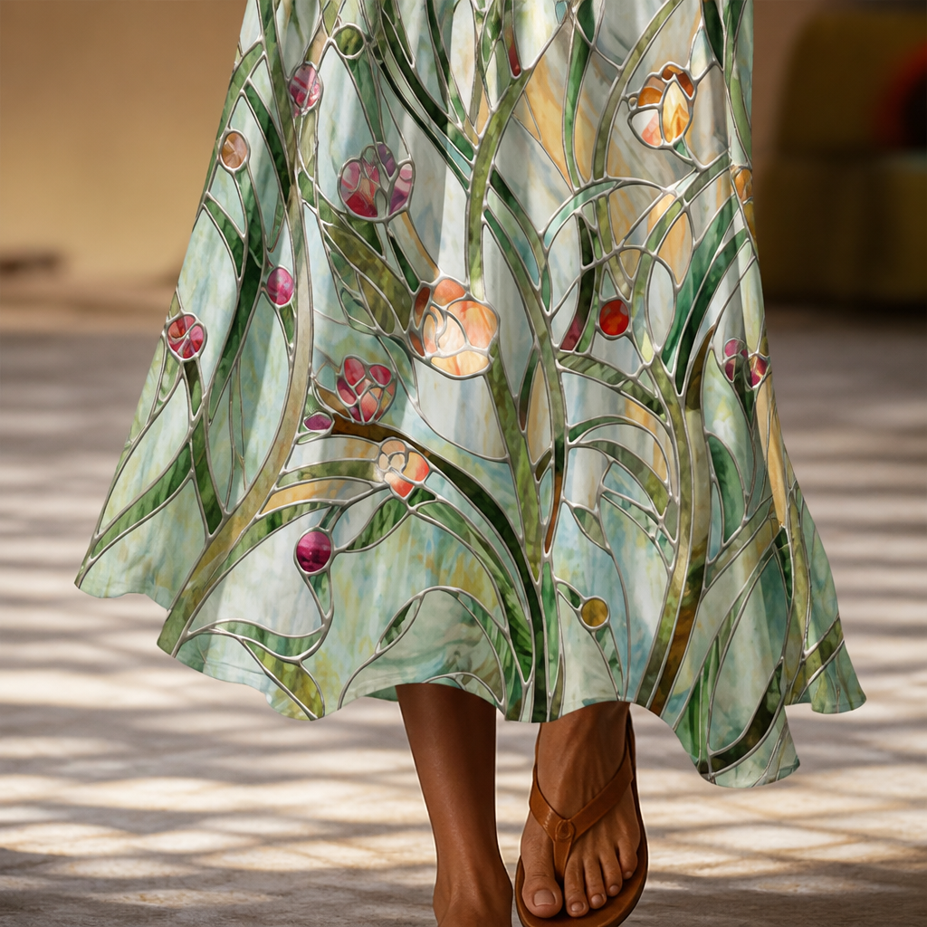 AmaraBelle™ – Flowy Floral Two-Piece Maxi Dress with Matching Cardigan