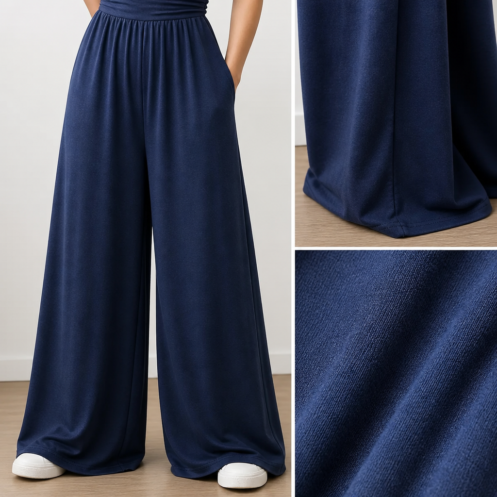 SolaraWave™ – Flowy Wide-Leg Summer Jumpsuit with Ruched Bodice