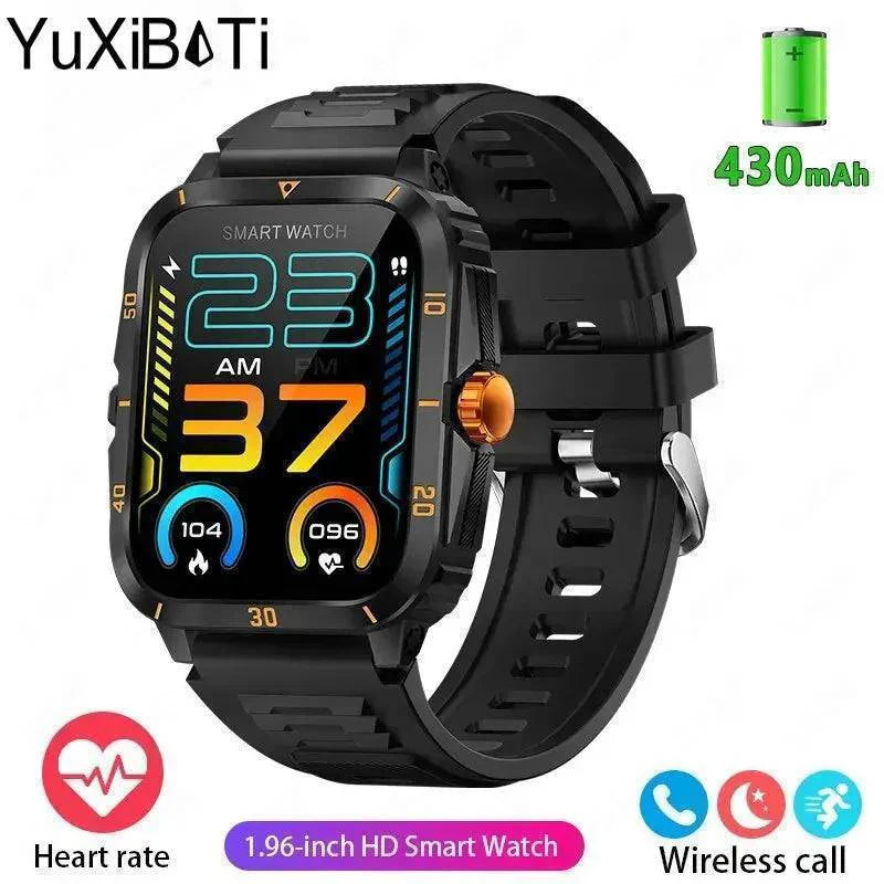 Men's Durable Military-Style Smartwatch with Bluetooth Calling & Fitness Tracking