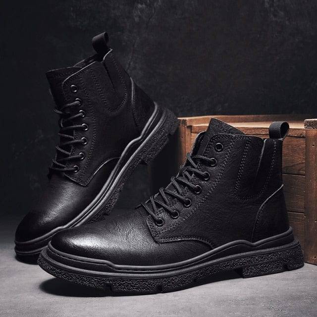 Men's Vintage Leather Ankle Boots - Durable and Stylish Footwear