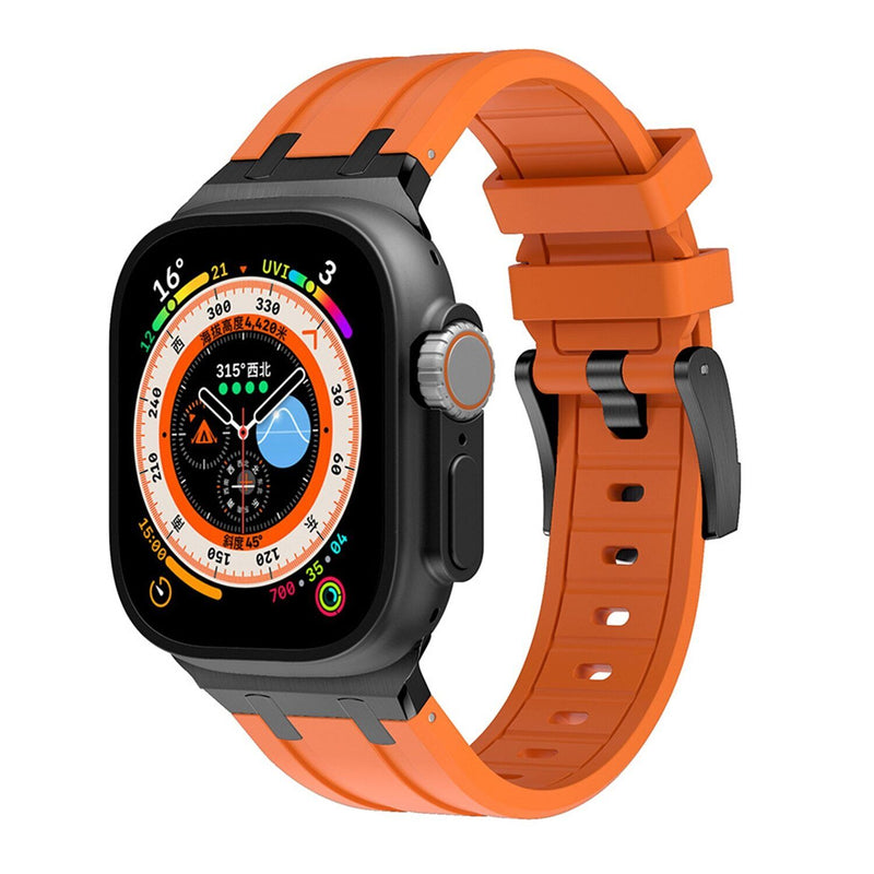 Thick Silicone Strap with Titanium Connector for Apple Watch