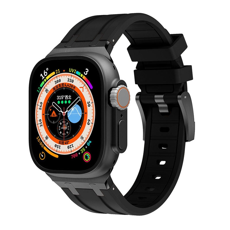 Thick Silicone Strap with Titanium Connector for Apple Watch