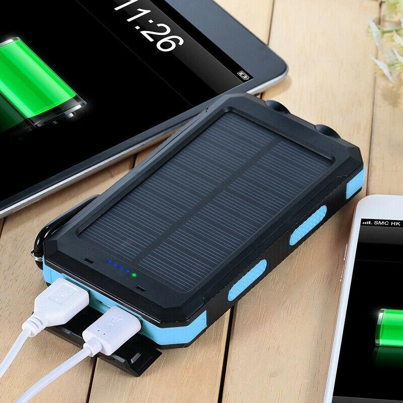 Portable Solar Charger with Dual USB Output – Water-Resistant Power Bank