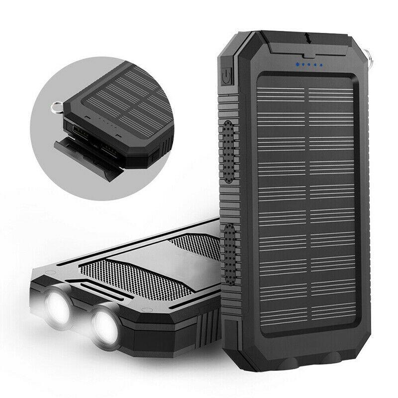 Portable Solar Charger with Dual USB Output – Water-Resistant Power Bank