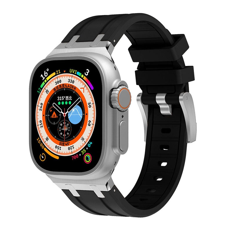 Thick Silicone Strap with Titanium Connector for Apple Watch