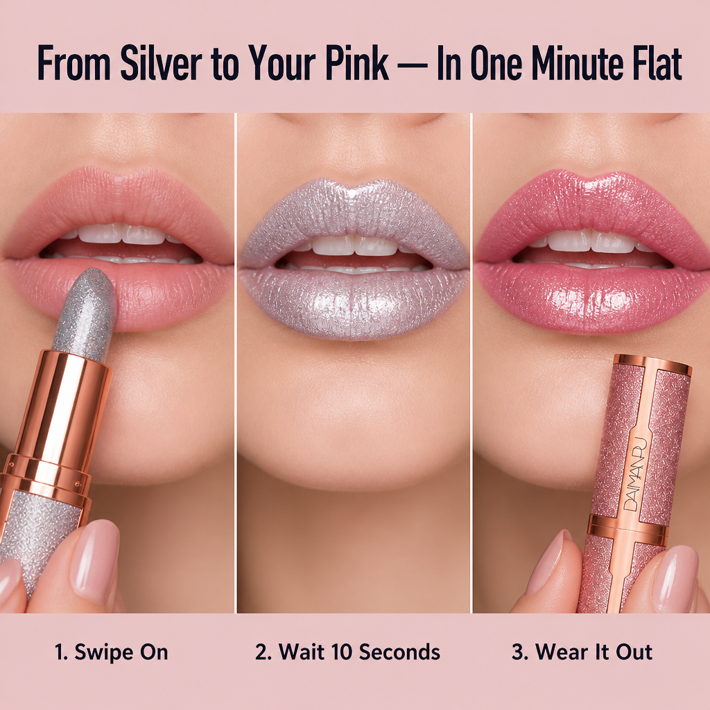 LipAura™ — Watch Glitter Melt Into Your Own Personalized Pink Shade