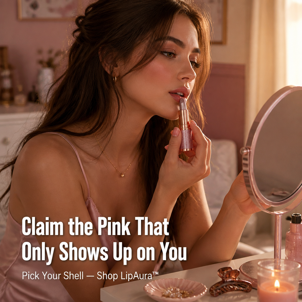 LipAura™ — Watch Glitter Melt Into Your Own Personalized Pink Shade